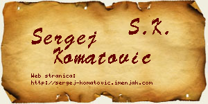 Sergej Komatović vizit kartica